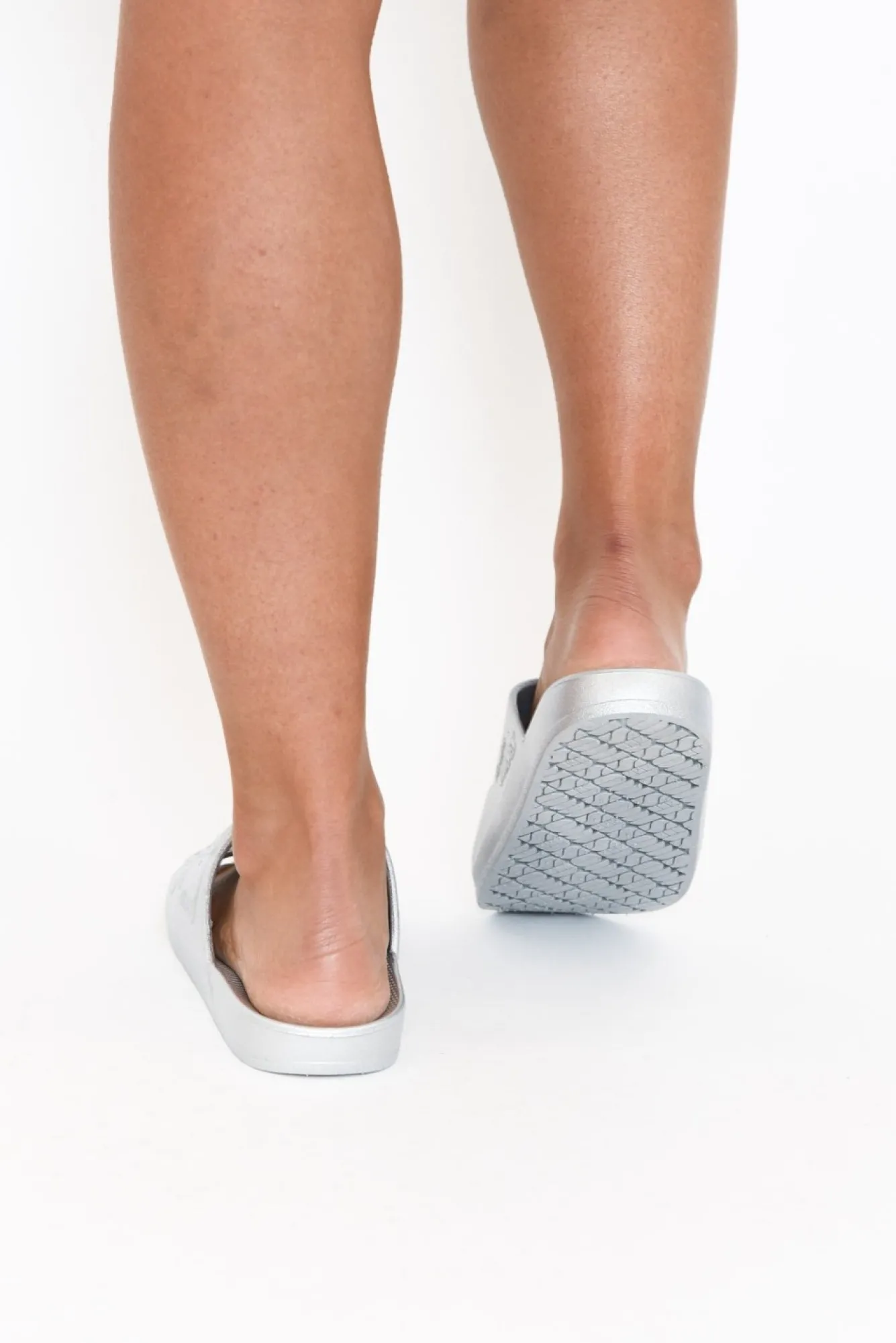 Slides<Freedom Moses Carter Silver Vegan Slides