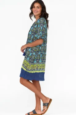 Cotton Dresses<One Summer Cayman Blue Geo Cotton Tunic Dress