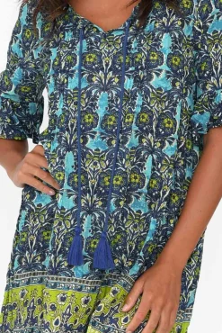 Cotton Dresses<One Summer Cayman Blue Geo Cotton Tunic Dress