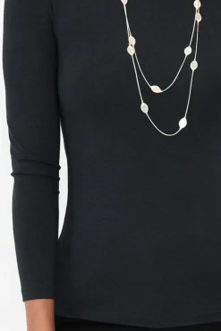 Sleeved Tops<Tani Charcoal Marle Micro Modal Long Sleeve Top