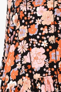 Sleeved Tops<New U Collection Chase Black Bloom Tassel Ruffle Top