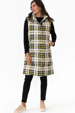 Jackets<Foxwood Check It Black Longline Puffer Vest