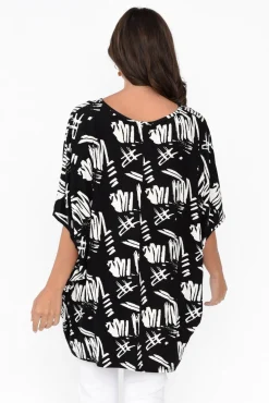 Tunic Tops<Bamboo Whispers Cherie Black Abstract Bamboo Top
