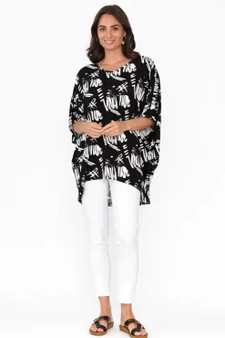 Tunic Tops<Bamboo Whispers Cherie Black Abstract Bamboo Top