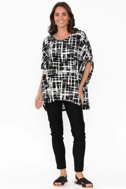 Tunic Tops<Bamboo Whispers Cherie Black Brush Stroke Bamboo Top