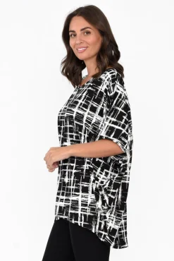 Tunic Tops<Bamboo Whispers Cherie Black Brush Stroke Bamboo Top