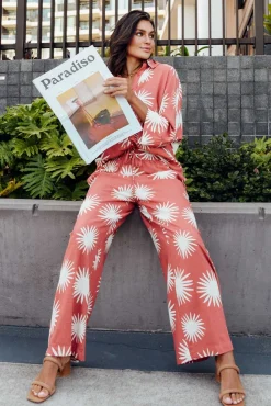 Pants<Label Of Love Cherish Rust Flower Pant