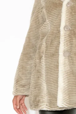 Jackets<Holmes u0026 Fallon Cheyenne Beige Faux Fur Coat