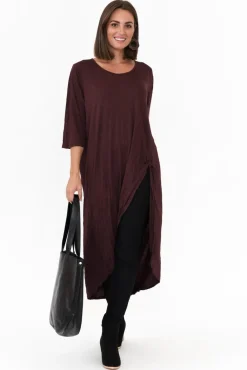 Cotton Tops<Cotton Village Chocolate Crinkle Cotton Asymmetric Tunic