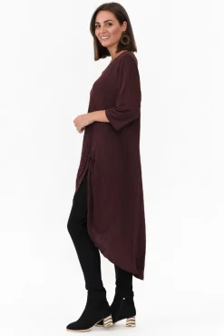 Cotton Tops<Cotton Village Chocolate Crinkle Cotton Asymmetric Tunic