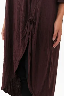 Cotton Tops<Cotton Village Chocolate Crinkle Cotton Asymmetric Tunic