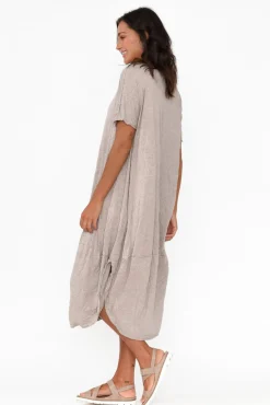 Cotton Dresses<Cotton Village Clemmie Oat Crinkle Cotton Dress