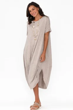 Cotton Dresses<Cotton Village Clemmie Oat Crinkle Cotton Dress