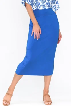 Skirts<Lou Lou Cobalt Bamboo Maxi Tube Skirt