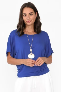 Sleeved Tops<Betty Basics Cobalt Maui Tee