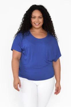 Sleeved Tops<Betty Basics Cobalt Maui Tee