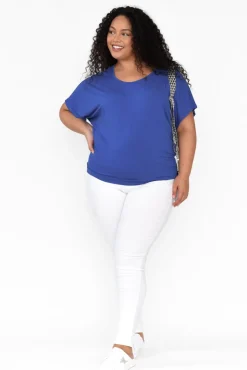 Sleeved Tops<Betty Basics Cobalt Maui Tee