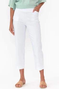 Pants<Threadz Cody White Straight Leg Stretch Pant