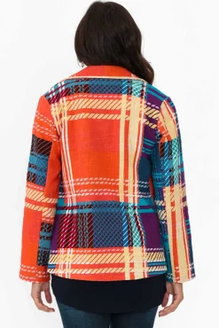 Jackets<Orientique Colby Blue Tartan Cotton Blazer