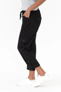 Pants<Willow Tree Colette Black Linen Blend Stretch Pant