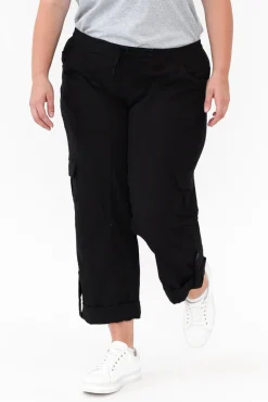 Pants<Willow Tree Colette Black Linen Blend Stretch Pant
