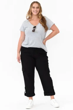 Pants<Willow Tree Colette Black Linen Blend Stretch Pant