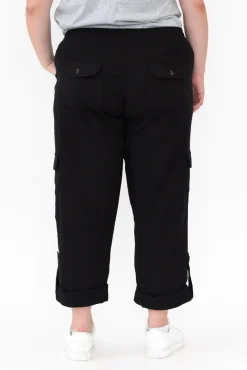 Pants<Willow Tree Colette Black Linen Blend Stretch Pant