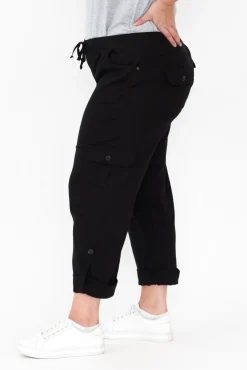Pants<Willow Tree Colette Black Linen Blend Stretch Pant