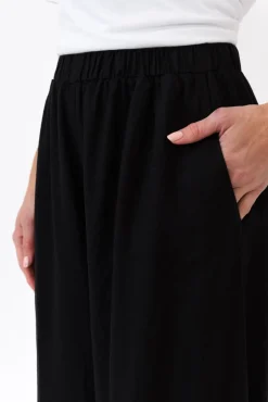 Pants<Cali and Co Colleen Black Linen Wide Leg Pant