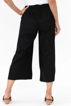 Pants<Cali and Co Colleen Black Linen Wide Leg Pant