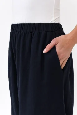 Pants<Cali and Co Colleen Navy Linen Wide Leg Pant