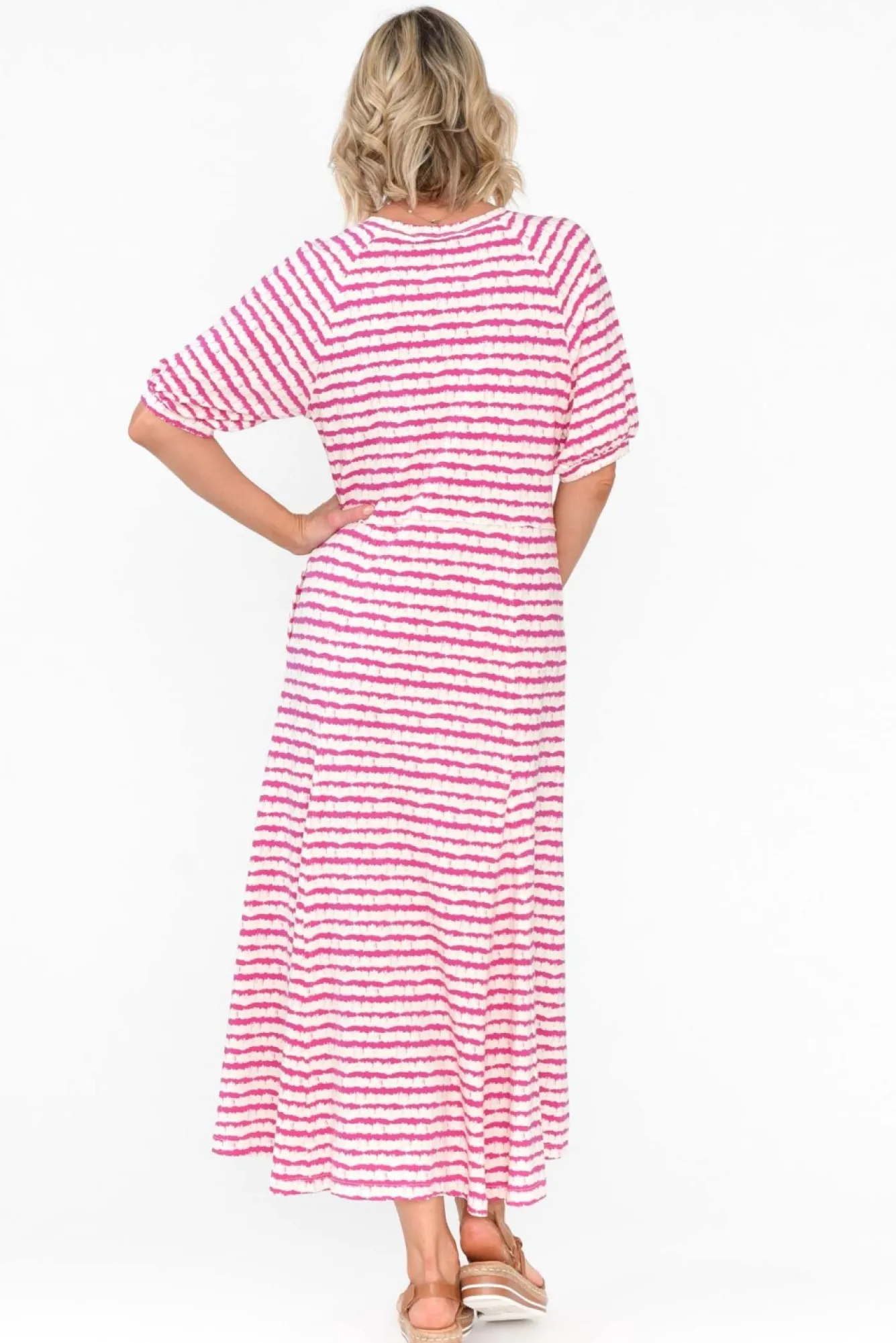 Cotton Dresses<One Ten Willow Colorado Pink Stripe Cotton Maxi Dress