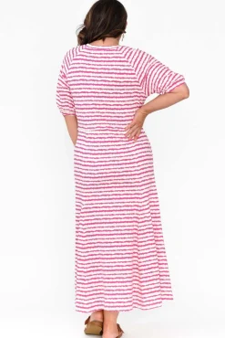 Cotton Dresses<One Ten Willow Colorado Pink Stripe Cotton Maxi Dress
