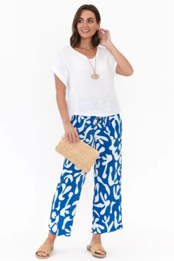 Pants<New U Collection Colton Blue Abstract Drawstring Pant