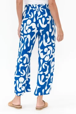 Pants<New U Collection Colton Blue Abstract Drawstring Pant
