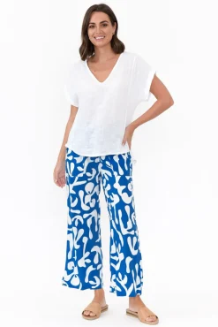 Pants<New U Collection Colton Blue Abstract Drawstring Pant