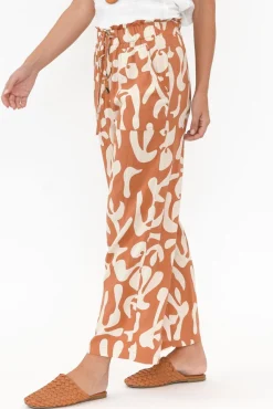 Pants<New U Collection Colton Rust Abstract Drawstring Pant