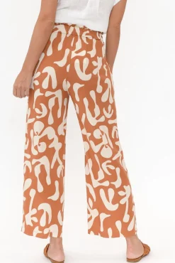 Pants<New U Collection Colton Rust Abstract Drawstring Pant