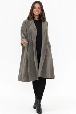 Coats<Italian Closet Copenhagen Taupe Velvet Coat