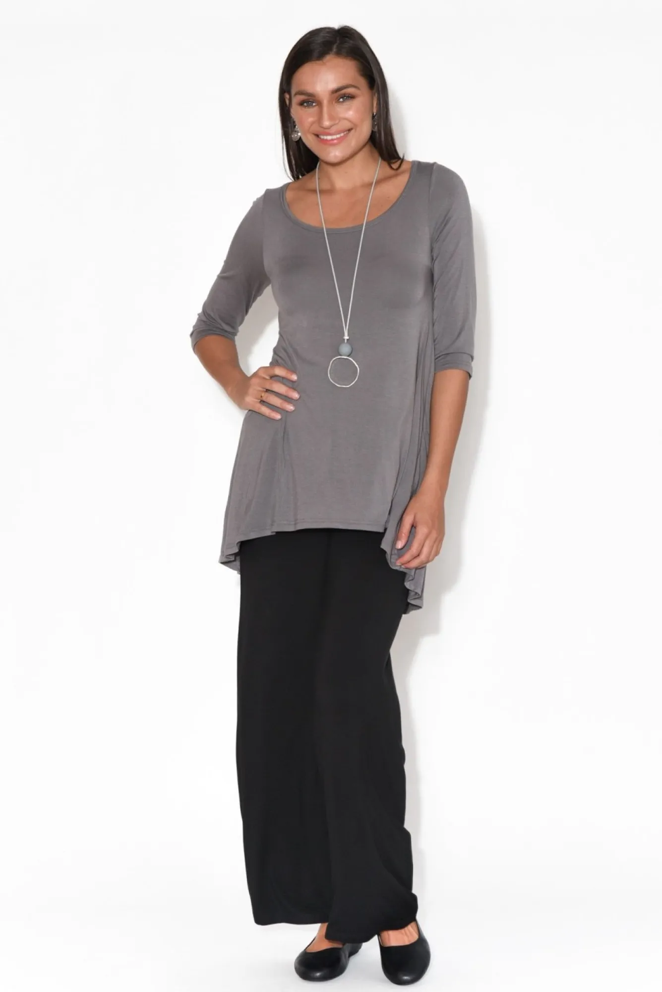 Pants<Bamboo Body Cory Black Bamboo Wide Leg Pant