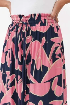 Pants<Silver Wishes Cotswold Navy Abstract Wide Leg Pant