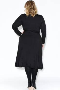 Bamboo Dresses<Bamboo Villa Courtney Black Bamboo Wrap Dress