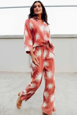 Shirts<Label Of Love Cresta Rust Flower Shirt