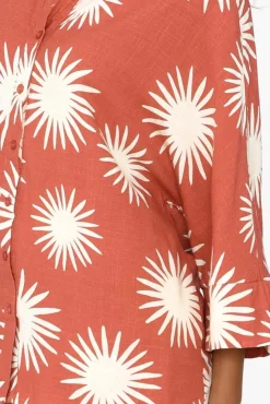 Shirts<Label Of Love Cresta Rust Flower Shirt