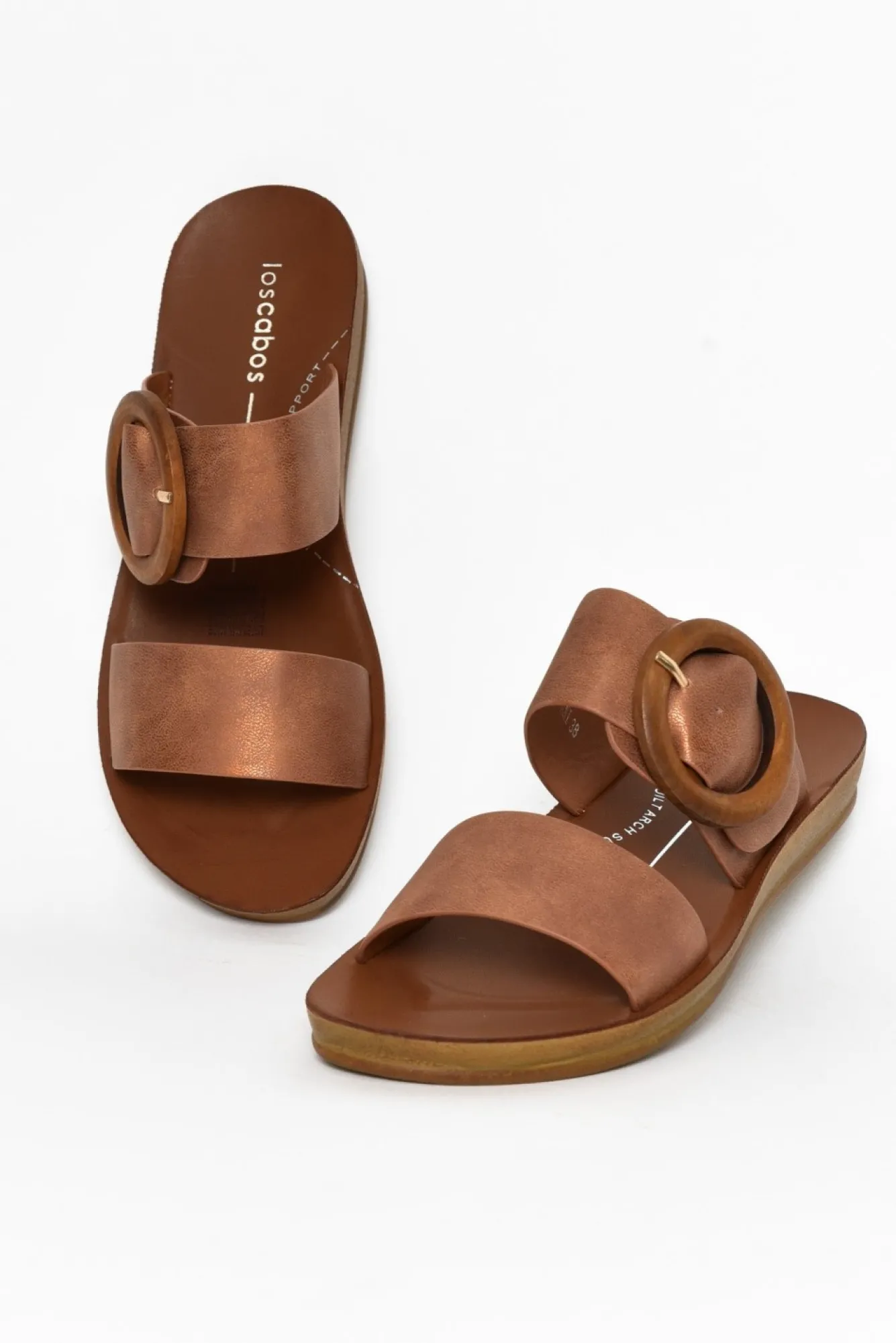 Slides<Los Cabos Damani Bronze Buckle Slide