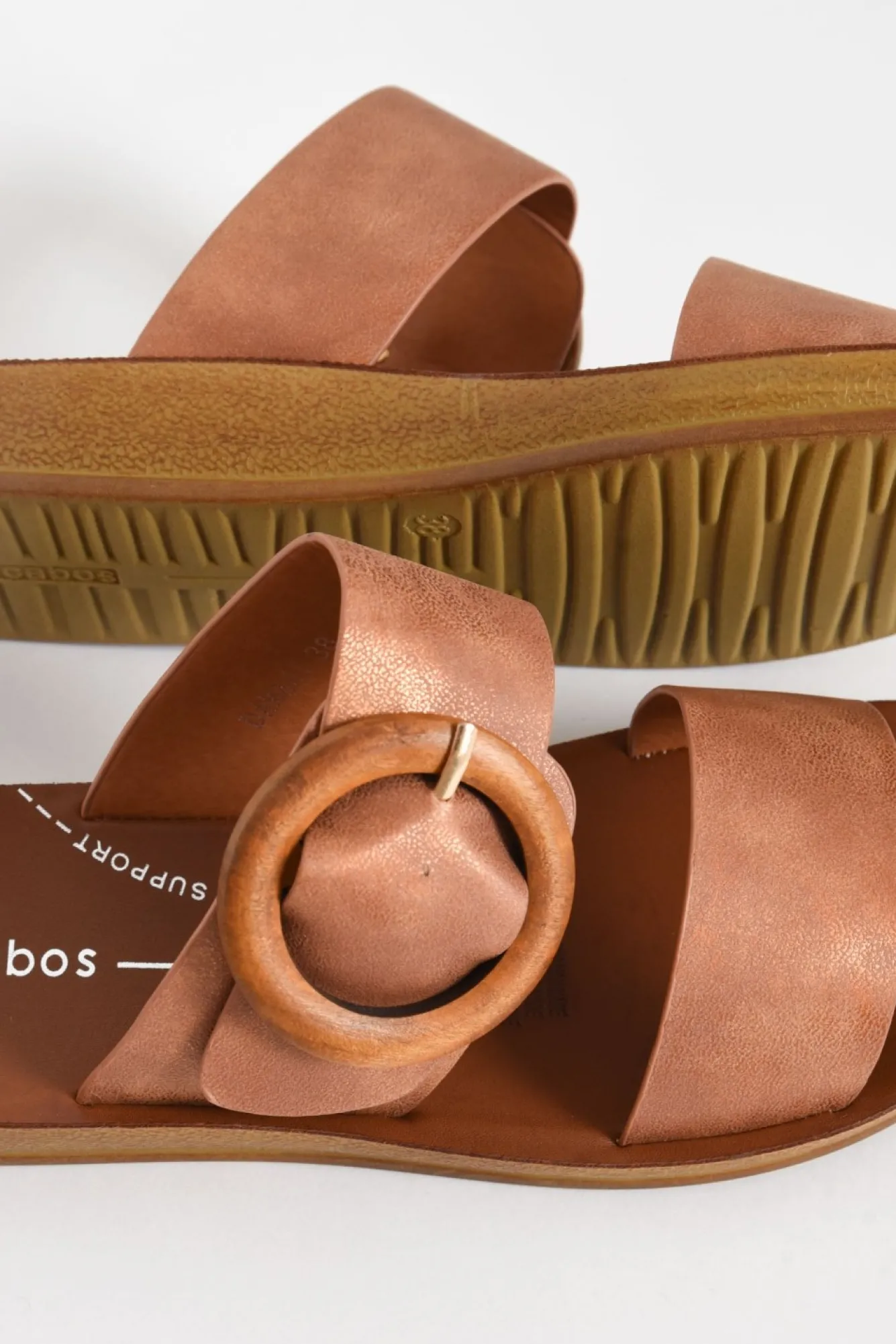 Slides<Los Cabos Damani Bronze Buckle Slide