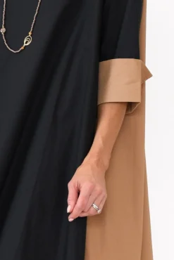 Cotton Dresses<Slate The Label Dancy Black Splice Cotton Dress