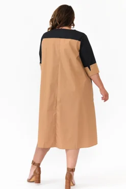 Cotton Dresses<Slate The Label Dancy Black Splice Cotton Dress