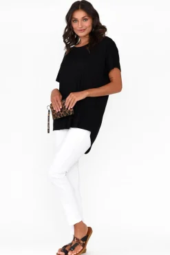 Sleeved Tops<Pq Danya Black Bamboo Top