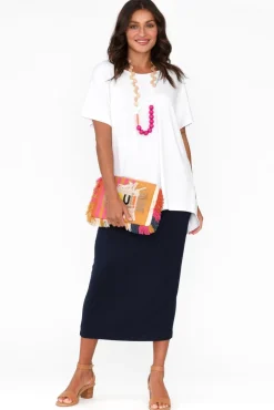 Sleeved Tops<Pq Danya White Bamboo Top